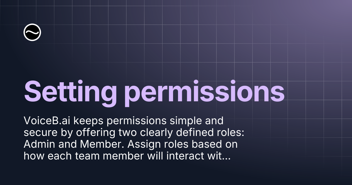 Setting permissions | VOICEB.ai Docs